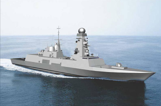 Artist’s Impression der neuen Fregatte (Projekt FREMM) für die italienische Marine (Bildquelle: Renk)