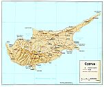 Karte Zypern Map Cyprus