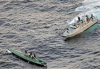 Marineforum - aufgebrachtes Drogen-U-Boot (Foto: mex. Marine)