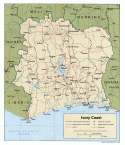 Karte Elfenbeinküste Map Côte d'Ivoire