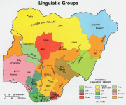 Karte der Ethnien in Nigeria