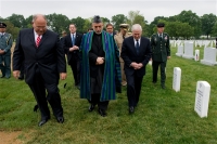 Defense Secretary Robert M. Gates, right, Afghan President Hamid Karzai and John C. Metzler Jr.