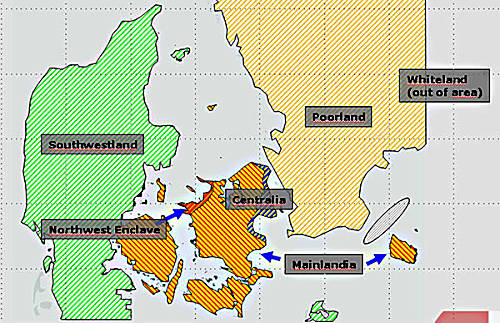 Marineforum - Fiktive Geographie von Danex-2010 (Grafik: dän. Marine)