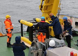 ferngelenktes Schleppfahrzeug Focus 2 dient als Trägerplattform für Erprobung von Unterwassersensoren (Foto: MacArtney)